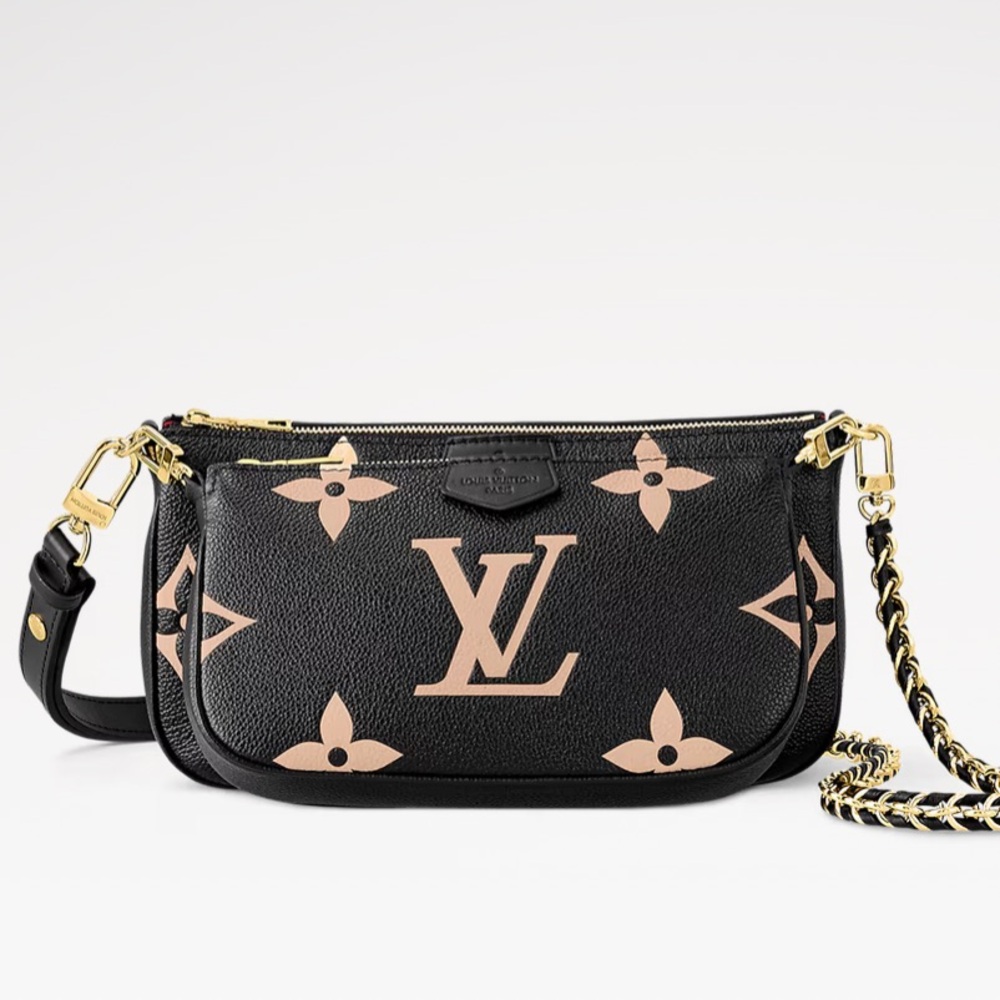 EUC🖤Louis Vuitton Multi Pochette Accessories Bicolor Monogram Empreinte Leather - Picture 4 of 16